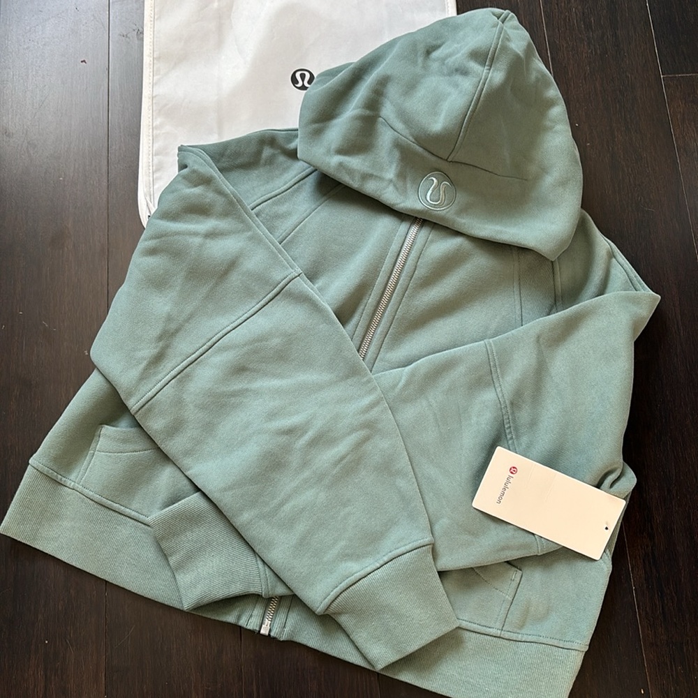 LULULEMON SCUBA OVERSIZED FULL ZIP SCUBA IN TIDEWATER TEAL SZ M/L NWT - Picture 3 of 11